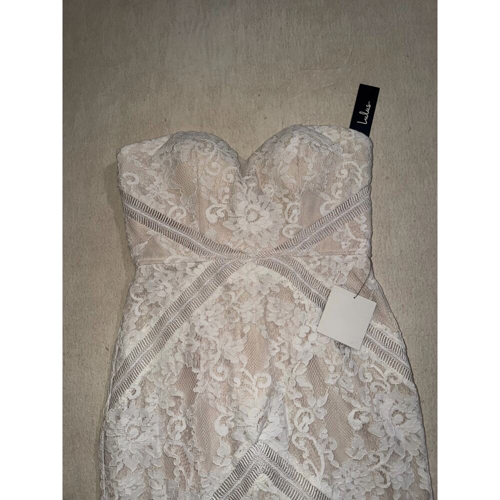 Lulus women’s NWOT white lace strapless mini dress - Picture 12 of 15